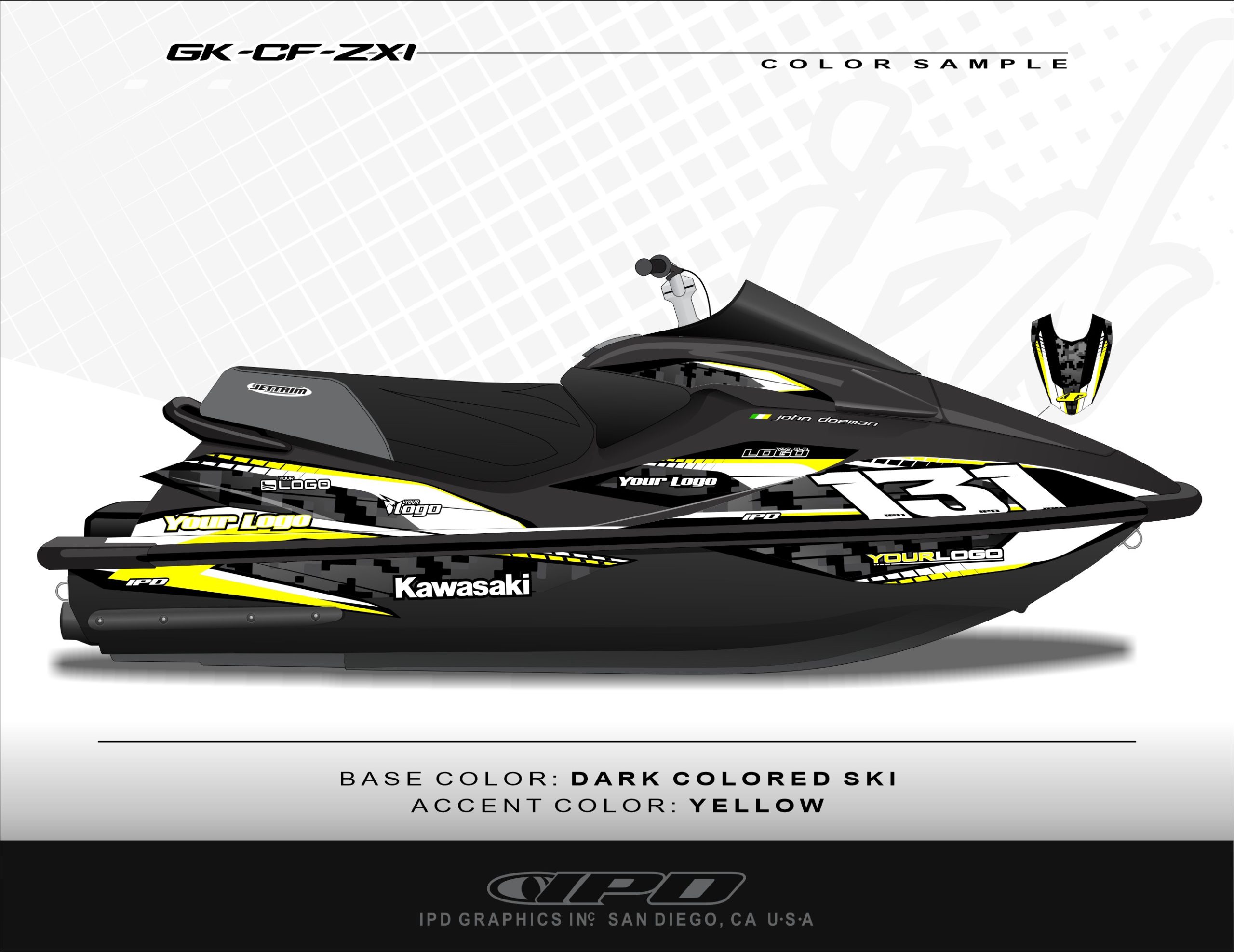 Kawasaki ZXI Graphics Kit (CF Design) - IPD Jet Ski Graphics