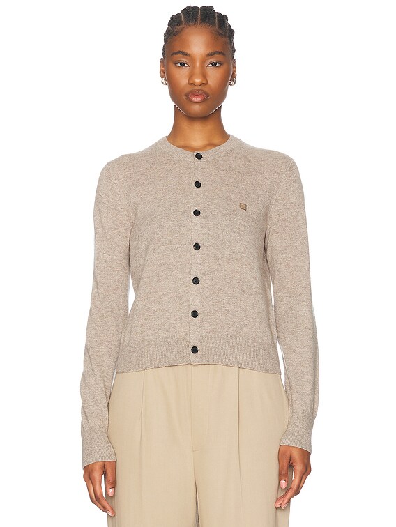 Acne Studios Keny Cardigan in Greige Melange | FWRD