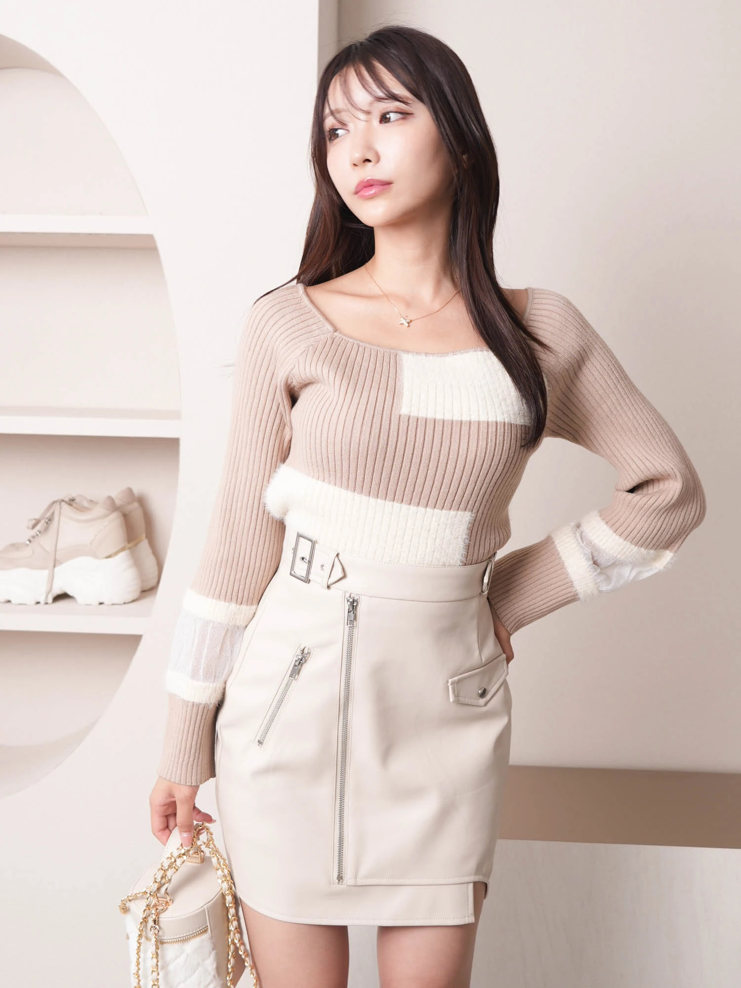 LIP SERVICE（リップサービス）｜ ライダースライクZIPミニスカート