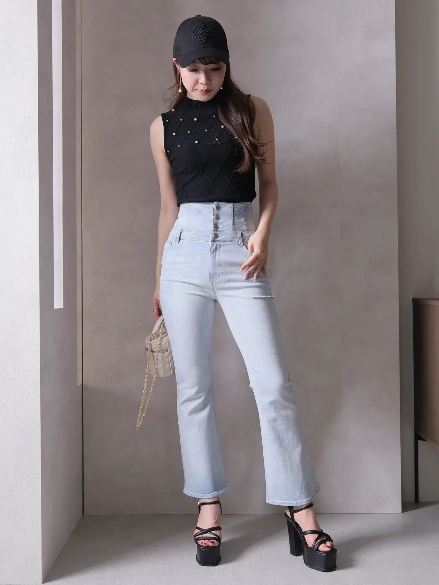 LIP SERVICE（リップサービス）｜ HWスリットフレアdenim パンツ