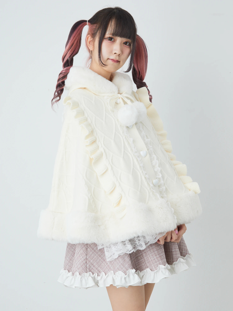 うさちゃんニットポンチョ - Ank Rouge(アンクルージュ)のポンチョ