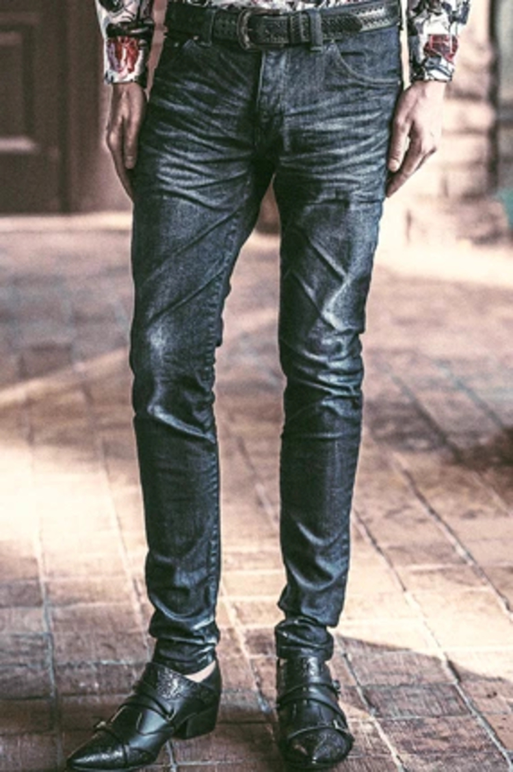 TORNADO MART∴ミックスカラークリアコーティングスキニーデニム