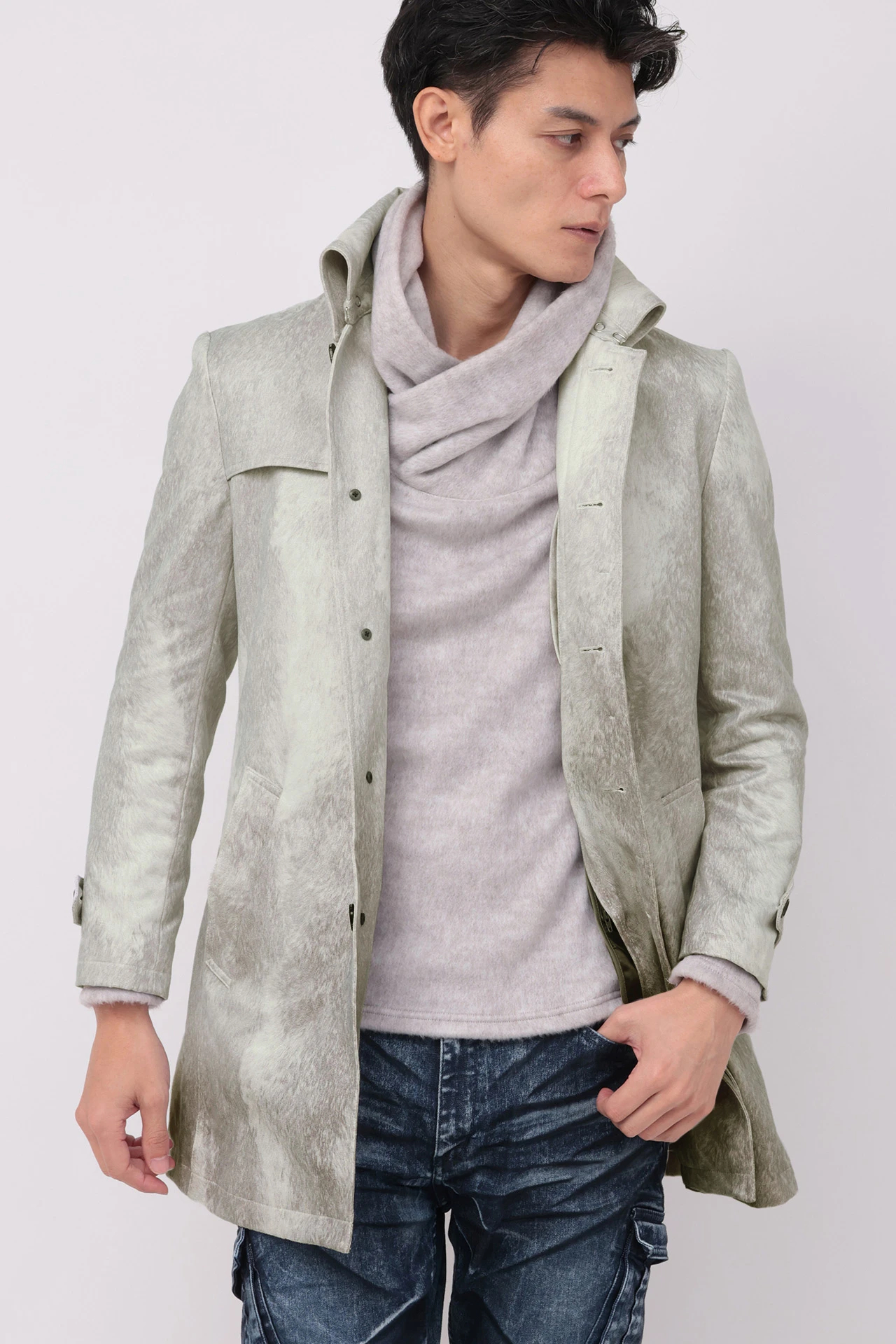 TORNADO MART∴T/Cスェードライナー付き返し衿コート / TORNADO MART