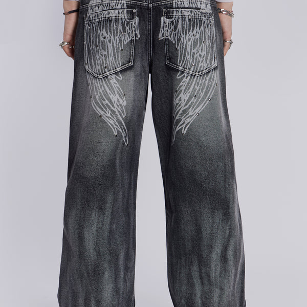 Shop Black Ethereal Colossus Jeans | Jaded London | Clothing