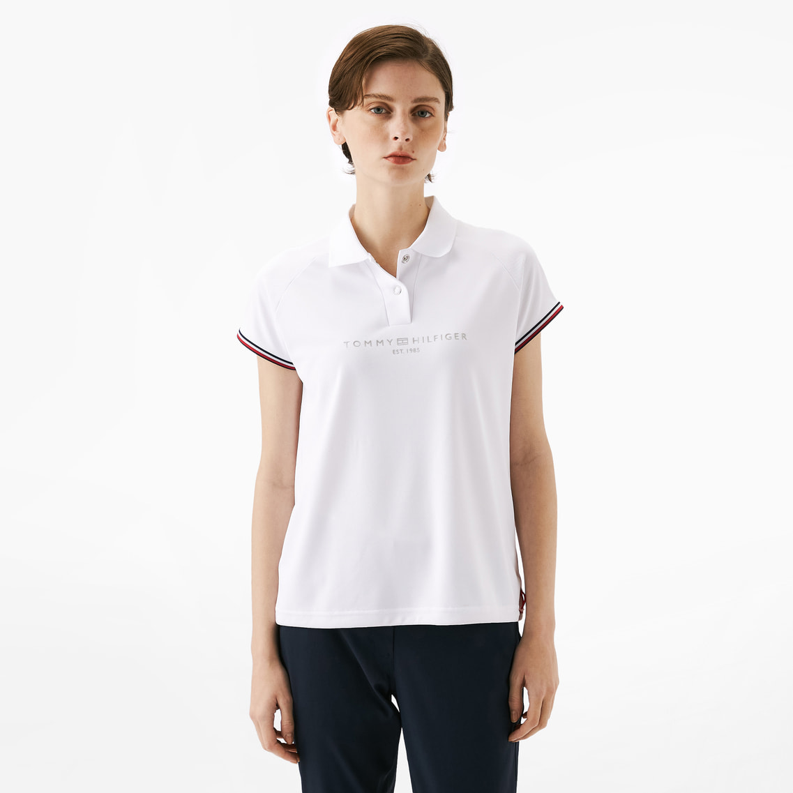 フロントロゴフレンチスリーブポロシャツ | トミー ヒルフィガー