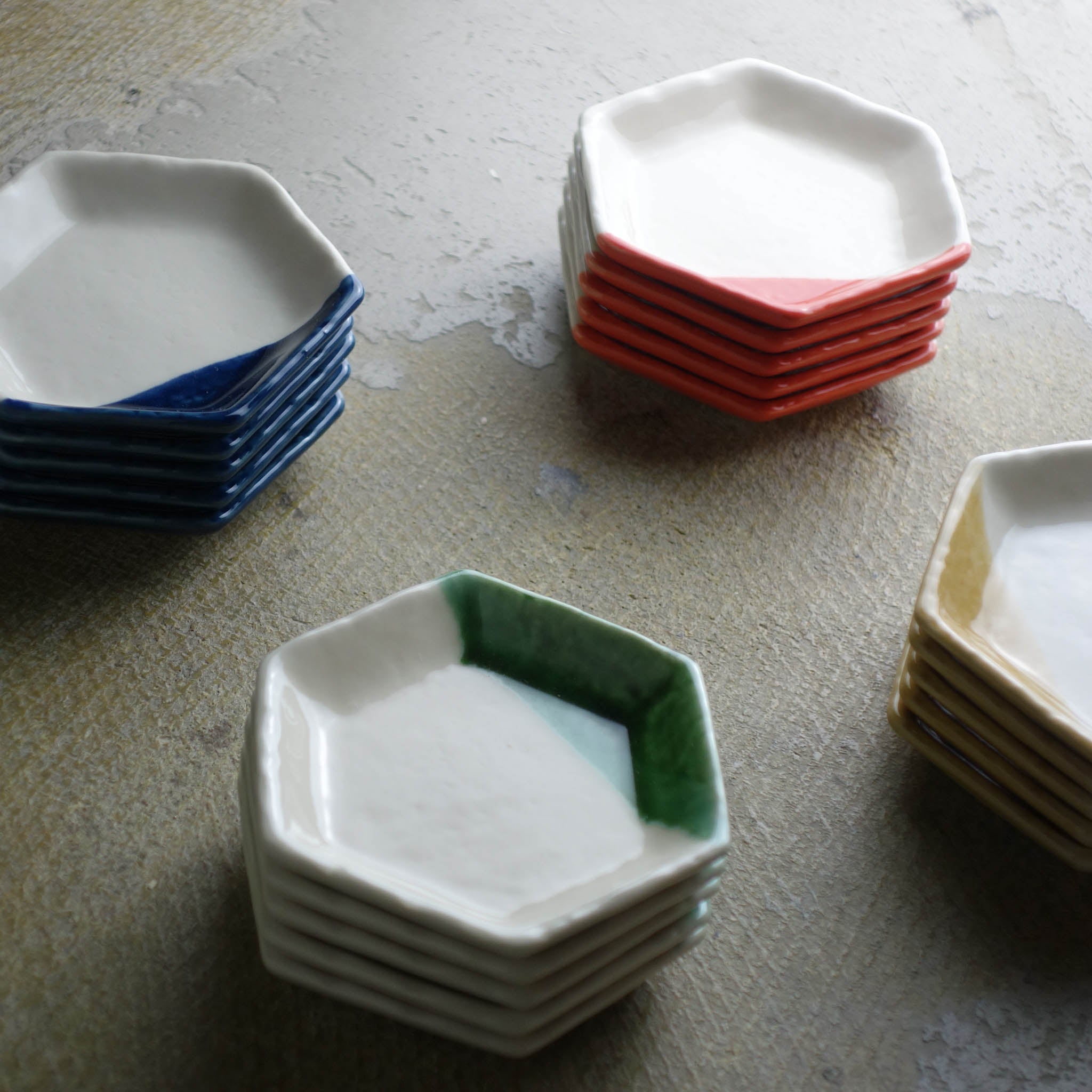 瀬戸焼 豆皿 | 六角豆皿5枚セット | すずやか | m.m.d.