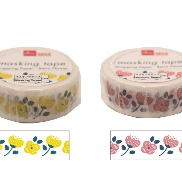 マスキングテープ（包装紙、レトロな花） - 100均 通販 ダイソーネット