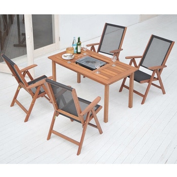 バーベキューガーデンテーブル&チェア(5点セット) YAMAZEN(山善