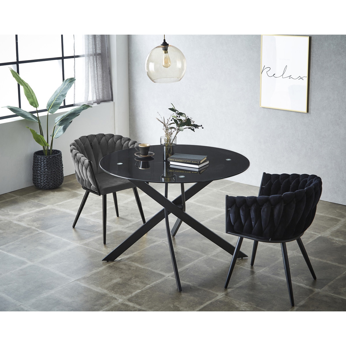 SH-24-0170-WH ルイーズ 110cm ガラステーブル サンコウ ホワイト色 高