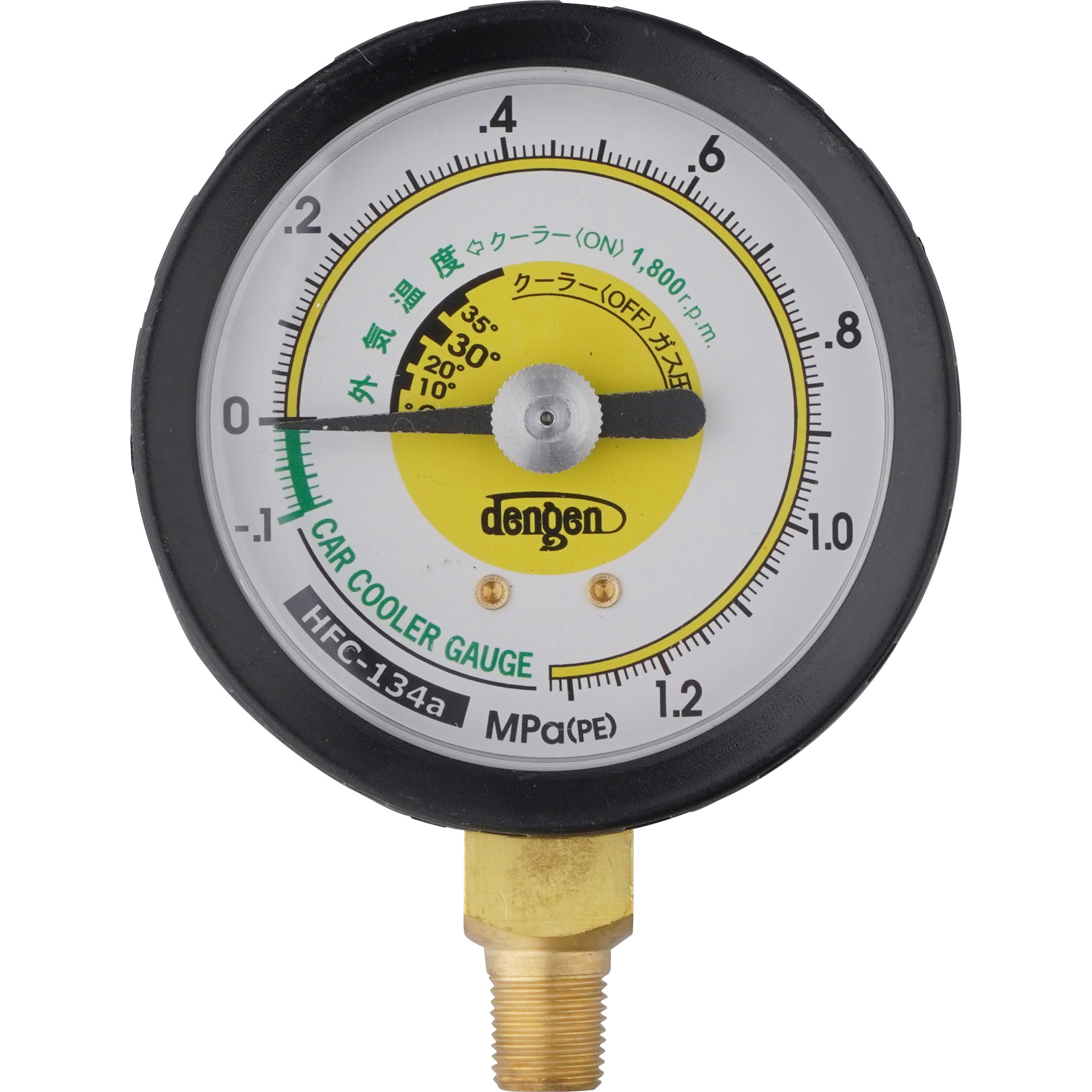 CP-G63F・LA マニホールド用ゲージ 134a用 デンゲン 外気温度目盛付