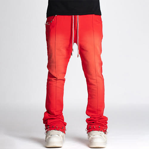 GUAPI CRIMSON RED PIERCING SWEAT PANTS | KingStar