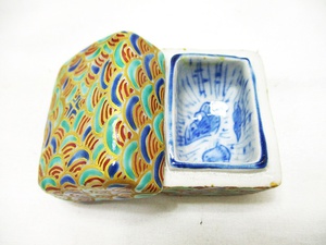 九谷焼 柳雨軒 三代八十吉 徳田正彦作 彩釉 花入 V 9198 九谷焼 柳雨軒