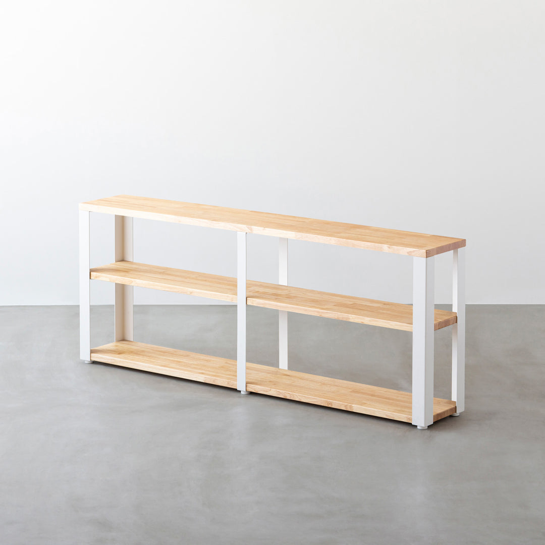 THE STORAGE SHELF 3段 / ラバーウッド ナチュラル × White Steel
