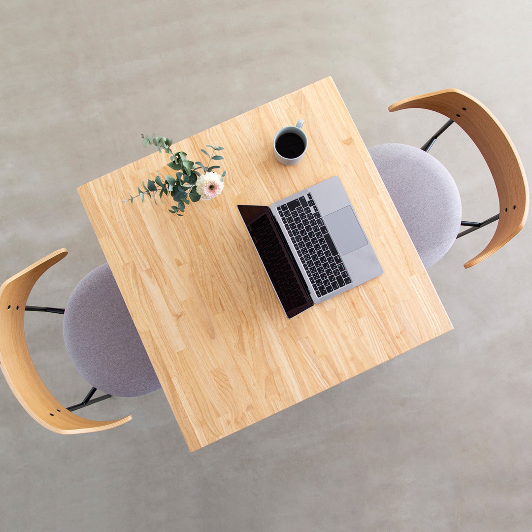 THE CAFE TABLE / ラバーウッド Black Steel 4pin × スクエア 60 - 80