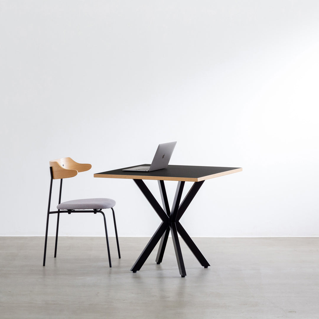 THE CAFE TABLE / リノリウム Black Steel カフェX × スクエア 70 - 80