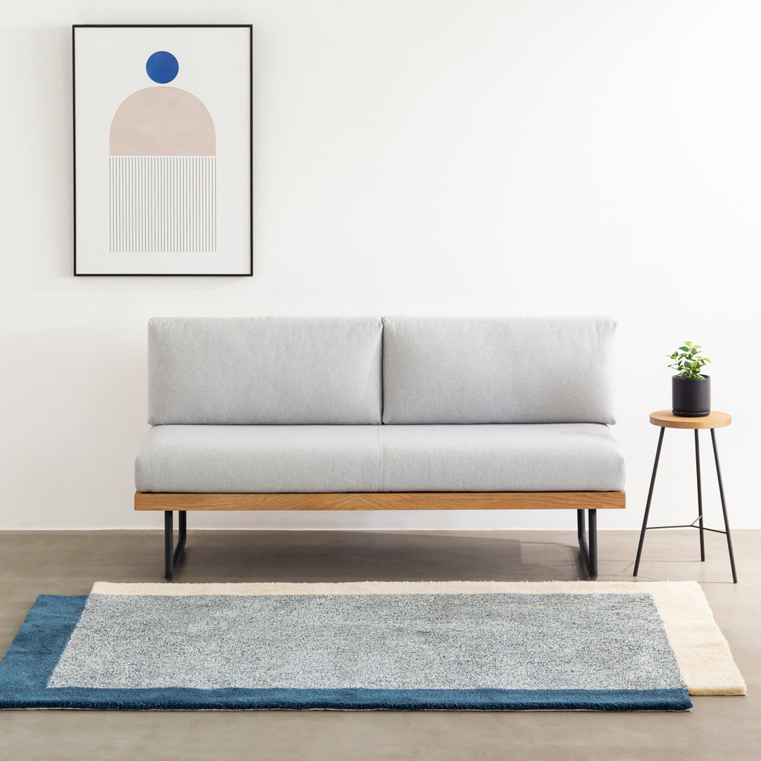 Oak × Steel ナチュラルダイニングソファ ライトグレー ARMLESS