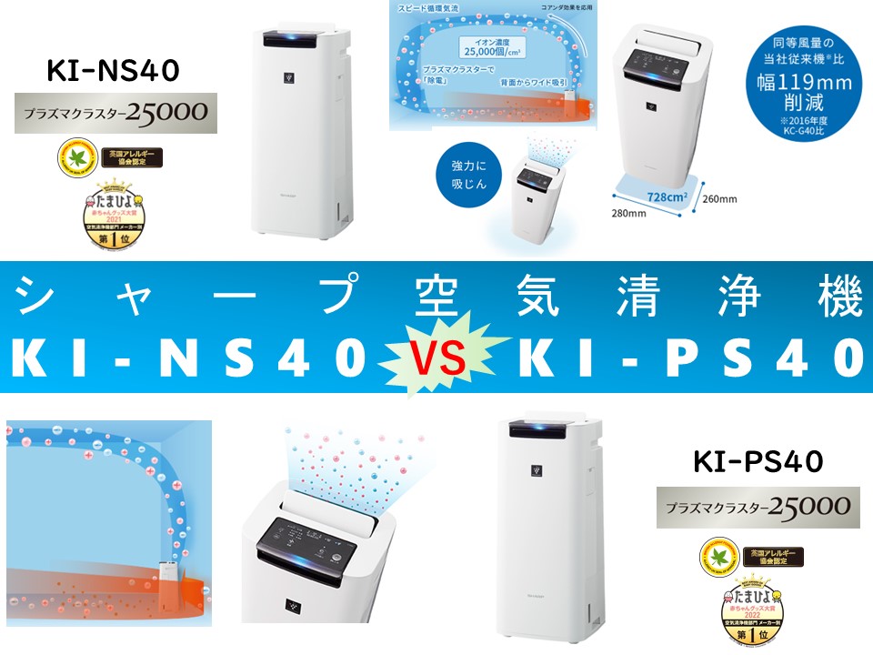 比較】KI-NS40とKI-PS40の違いを5つの基本特性別に徹底比較！シャープ