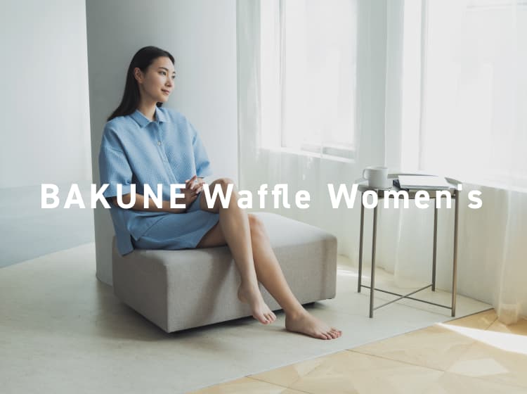 BAKUNE Waffle Women's 上下セット（半袖シャツ・ショートパンツ