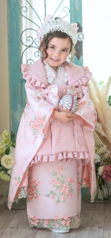 花刺繍チュールレース着物ワンピース＆ 被布セット CC0746｜キャサリン