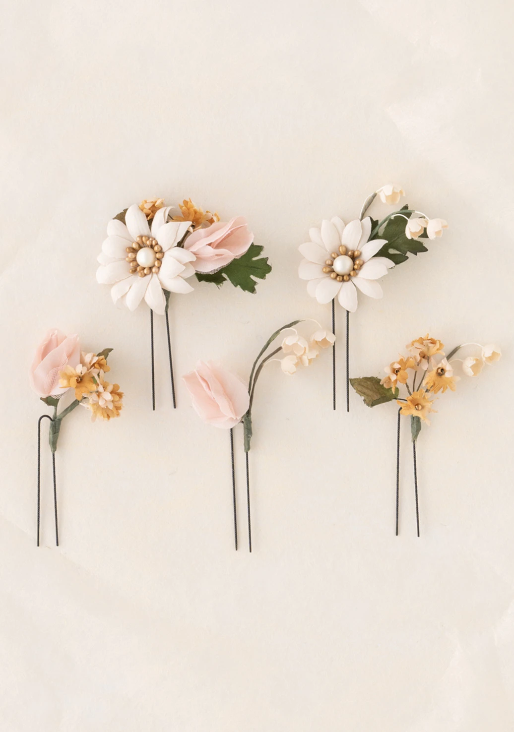 髪飾り／きものやまと×アトリエ染花／スイートピー×すずらん／サーモン
