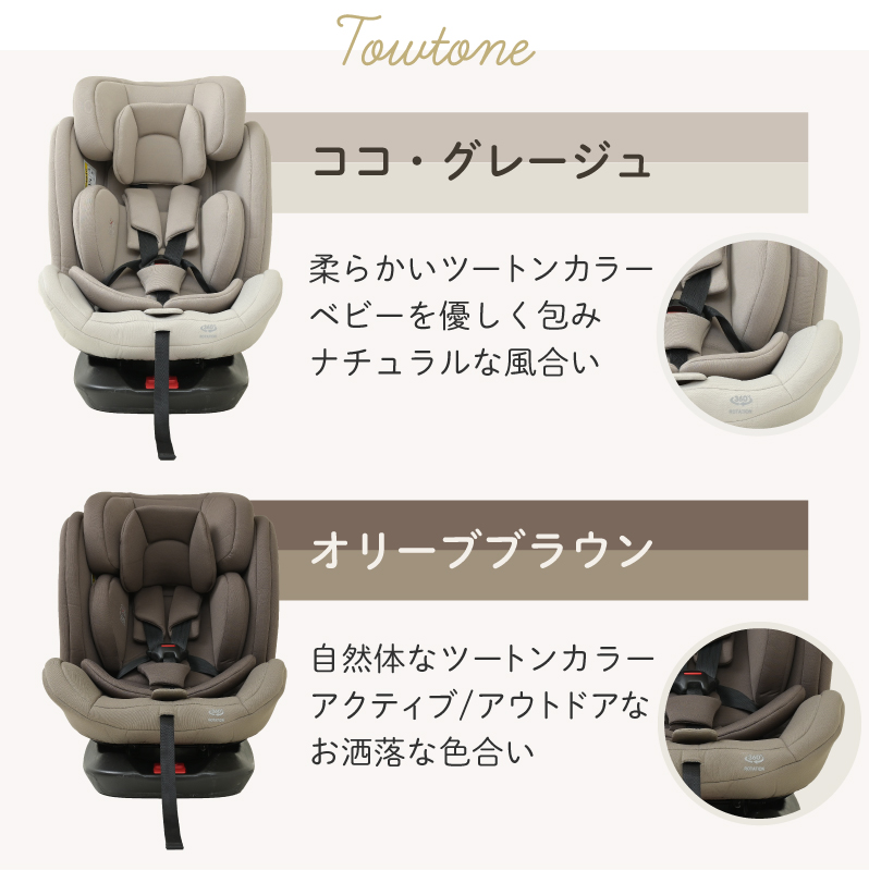Hummingbaby | R129チャイルドシート回転式オリーブブラウン | KISSBABY