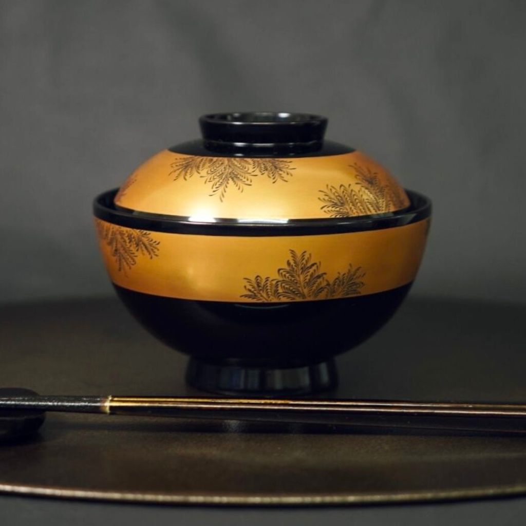 輪島 沈金 吸物椀 – 漆器 高翆