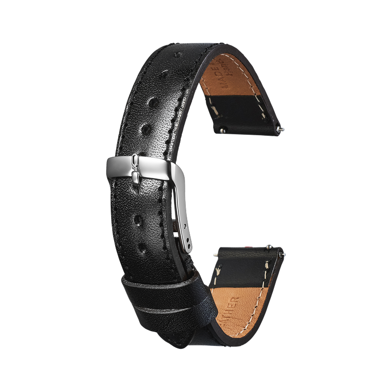 Knot S18-TT-BK 時計ベルト バンド 本革 18mm ブラック 栃木レザー