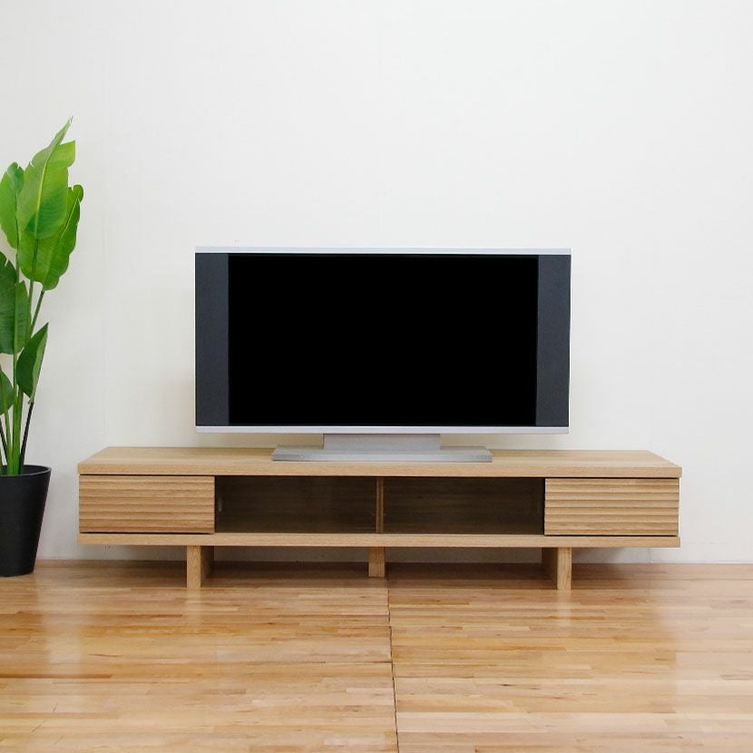 堀田木工所 幅180.2cm テレビボード 木製 アルダー材 自然塗装 脚付き