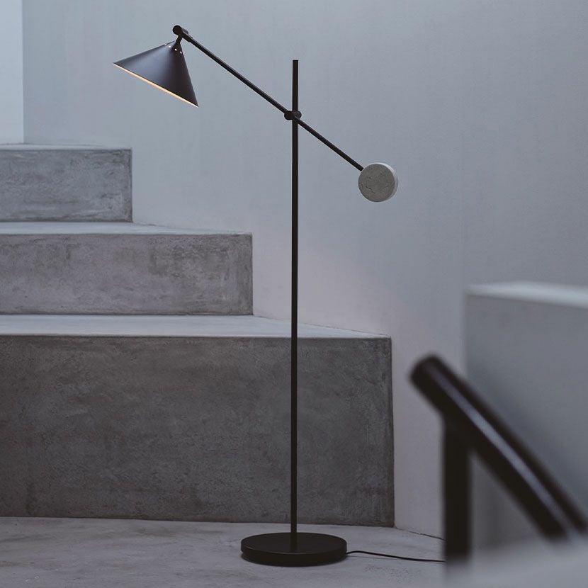 LED電球付き】フロアスタンド フロアライト クロームメッキ スチール