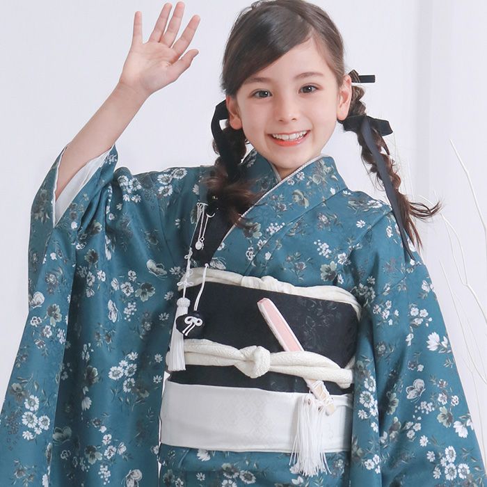 豪華安心15点フルセット】新作 七五三 着物 7歳 女の子 四つ身 くすみ