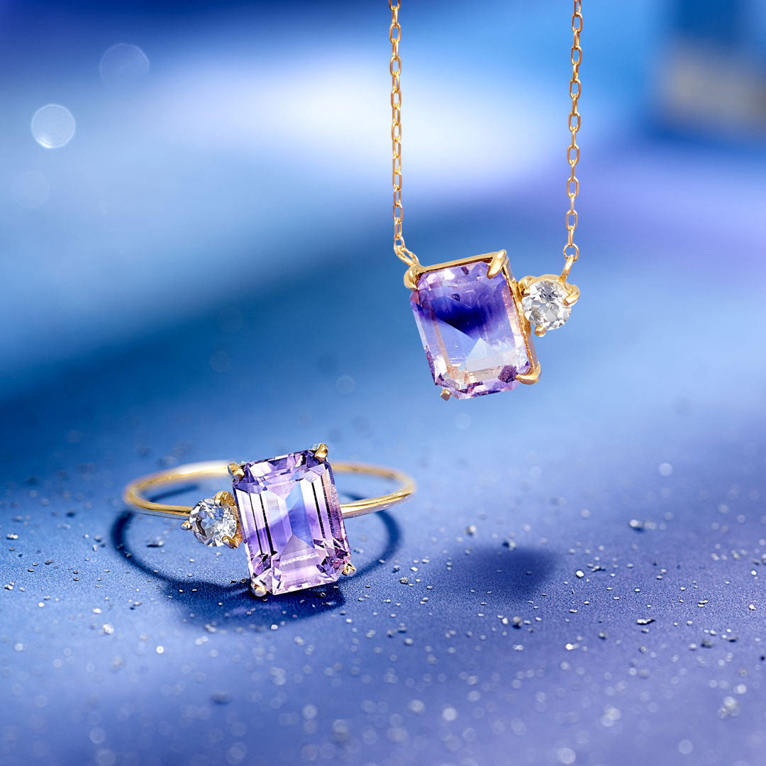 Winter Collection】K10 バイカラーアメジスト ネックレス | 60-9337