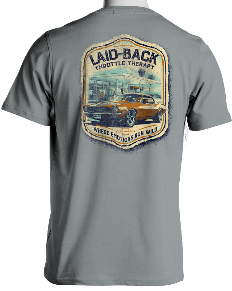 Soundtrack 70 Camaro T-Shirt | Chevrolet throttle therapy by Laid-Back