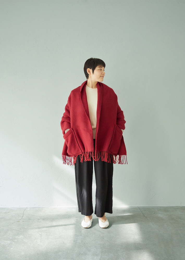 UNI pocket shawl（dark red） – LAPUAN KANKURIT（ラプアンカンクリ）