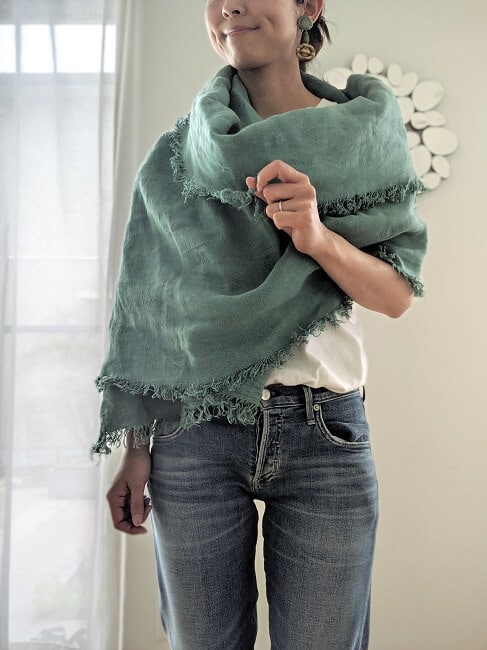 ASAUCE MELER (アソースメレ)×ロンハーマン 大判リネンストール | LEE