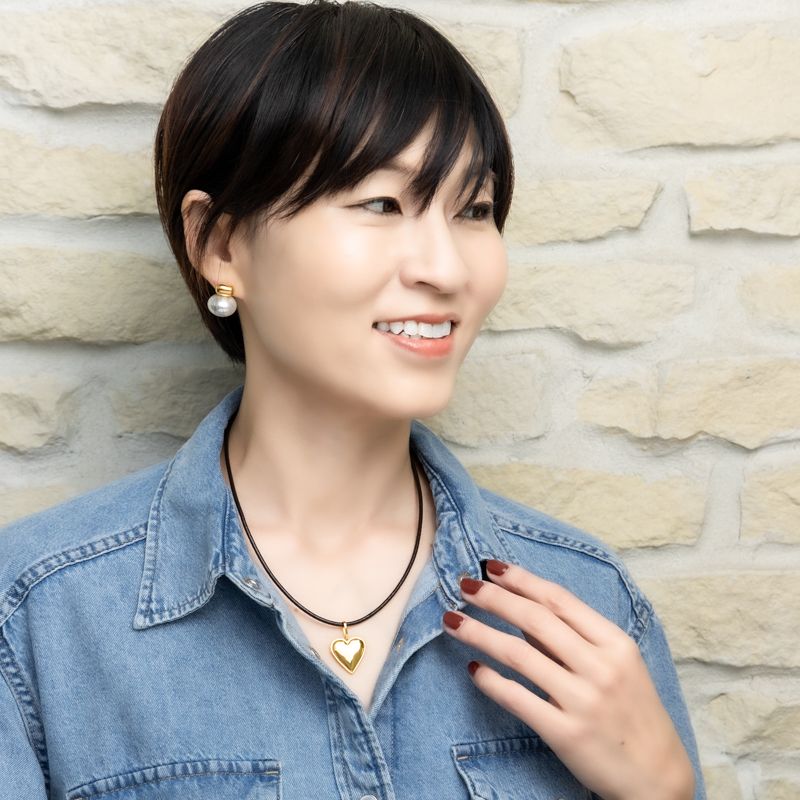 着せかえチャーム用レザーネックレス（キャメル／ダークブラウン