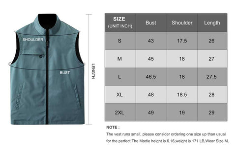 Lesmart Men's Lightweight Reversible Golf Vest | Men's Summer