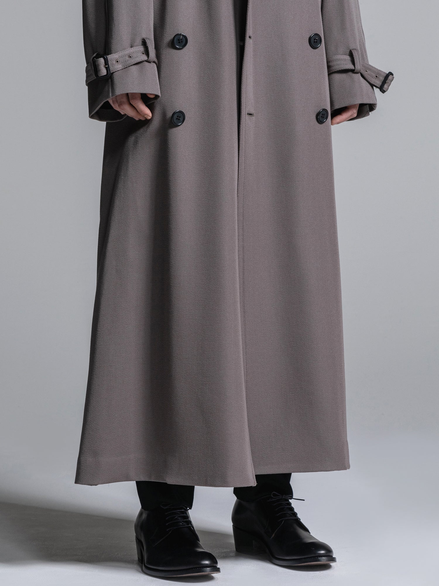 WOOL GABARDINE OVERSIZED MAXI TRENCH COAT | ウールギャバジン