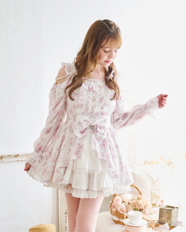 LIZLISA ローズリボンシフォンセットアップ ローズリボンシフォン