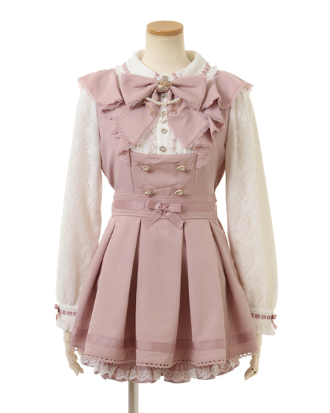 ❤︎LIZLISA ダブルレースアップリボンワンピース ピンク