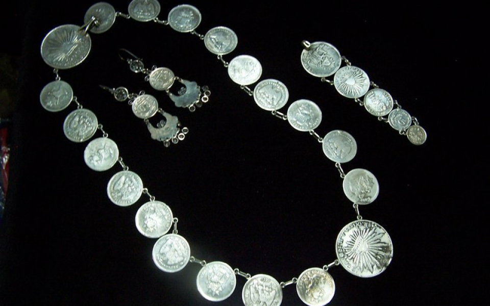 Vintage Mexican Silver Coin Necklace Incredible | Look At That