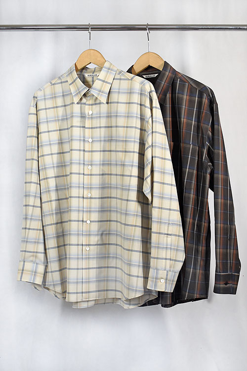 AURALEE[オーラリー] Super Light Wool Check Shirt - 4/6(sat)~ Launch