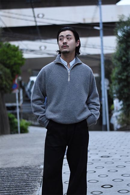 BATONER/バトナー】 Men Backloop Camel Half Zip