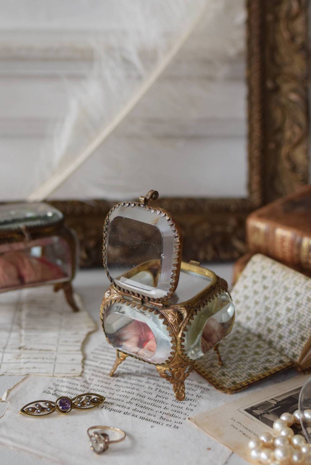 ジュエリーボックス.30 フランスアンティーク雑貨 ガラス ディスプレイ