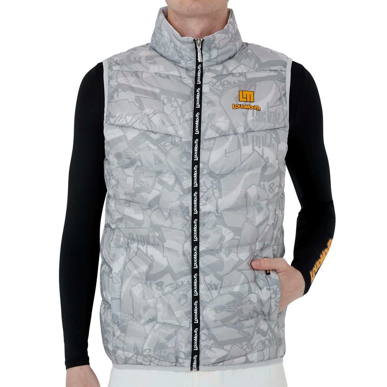 メンズ 裏蓄熱ボアフリースベスト ホワイト | LOUDMOUTH JAPAN