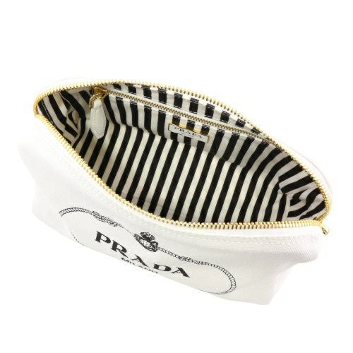 プラダ PRADA ポーチ レディース CANAPA LOGO ホワイト 1NA693 20L