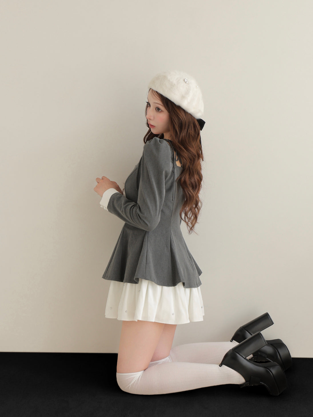 Square neck puff mini onepiece(eme10565) – M me eme