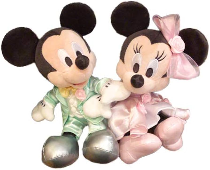 Amazon.co.jp: Mickey & Minnie Pair Plush, Colored Dress, Wedding