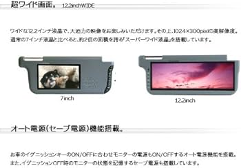 Amazon | サンバイザーモニター 12.2インチ 左右2個セット ベージュ
