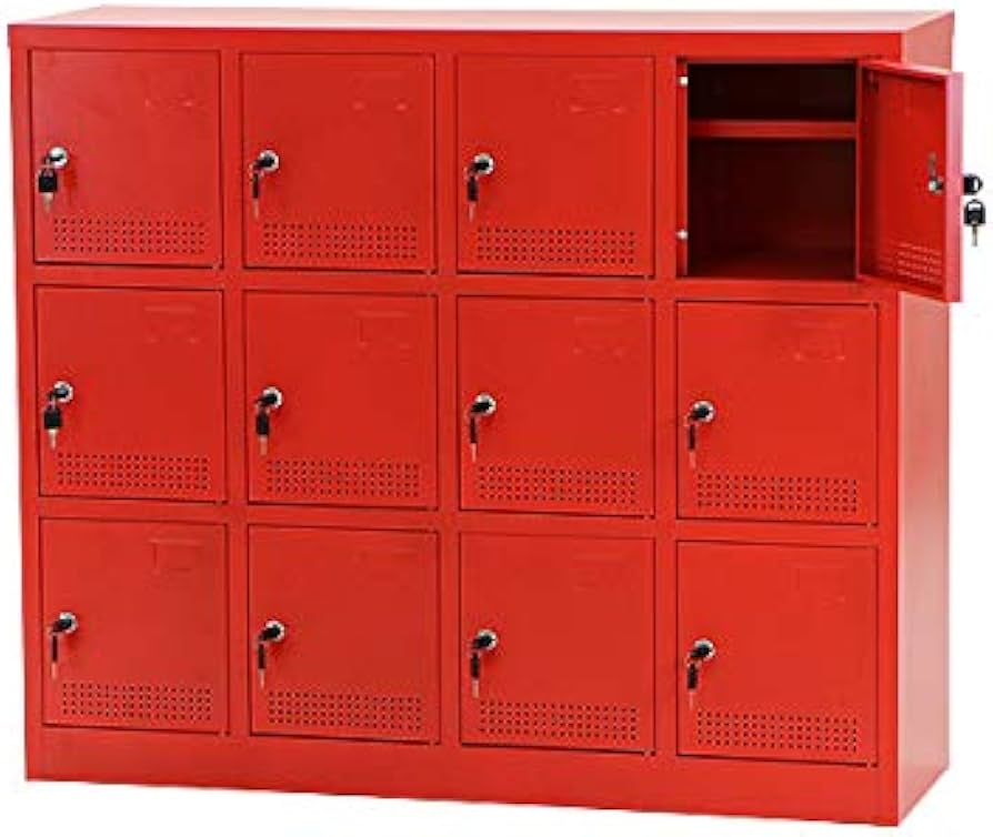 Amazon.co.jp: シューズボックス 12人用 完成品 鍵付き スペアキー付き