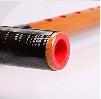 Amazon | 竹製篠笛 7穴 八本調子 伝統的な楽器 竹笛横笛(赤紐巻き